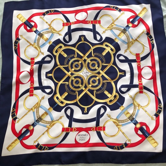 Vintage Hermès Silk Scarf 90cm – Eperon d’Or - Picture 1 of 8